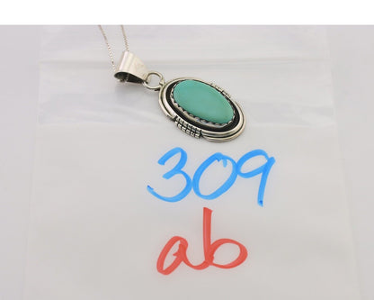 Navajo Necklace 925 Silver Turquoise Native American Artist C.80's