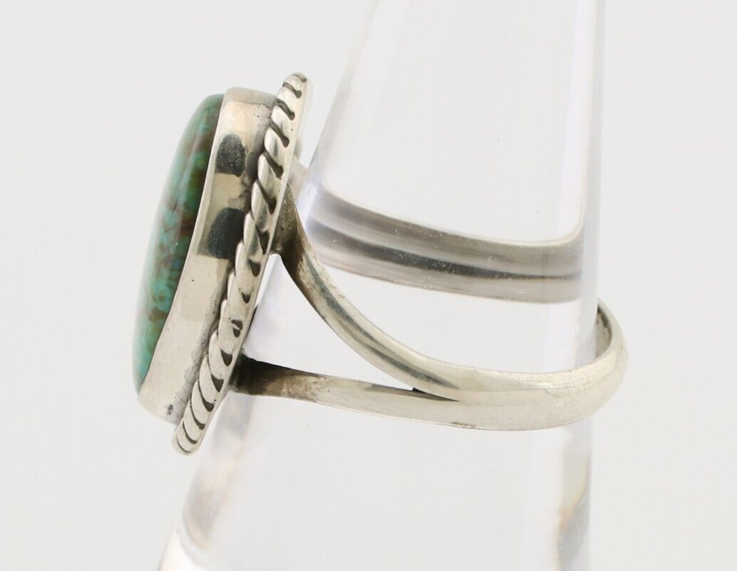 Navajo Ring 925 Silver Kingman Turquoise Native American Artist C.80's