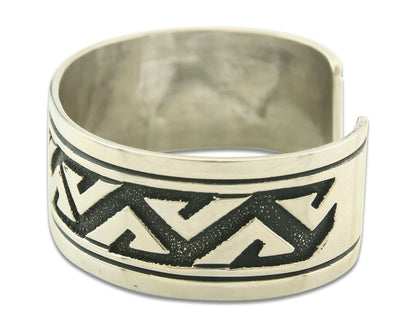 Navajo Bracelet 925 Silver Artist Signed Thomas Singer Cuff C.80's