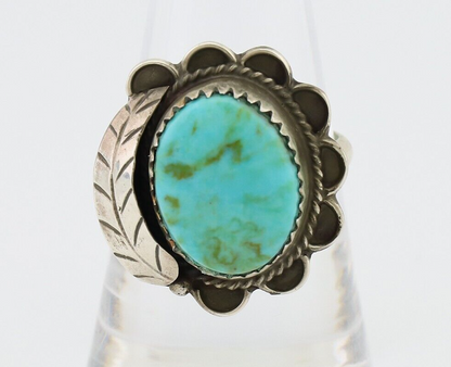 Navajo Handmade Ring 925 Silver Kingman Turquoise Native American Artist C.80's