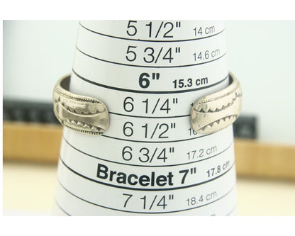 Navajo Bracelet 925 Silver Inlaid Turquoise Cuff Artist Signed LB C.80's