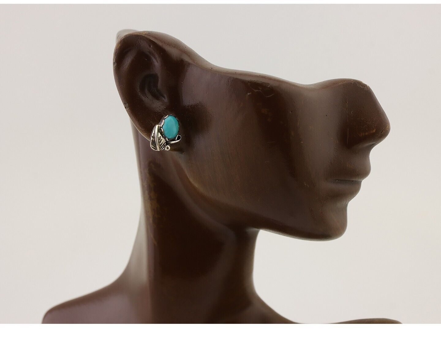 Navajo Handmade Earrings 925 Silver Natural Turquoise Native Artist C.80's