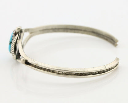 Navajo Handmade Bracelet 925 Silver Natural Blue Turquoise Native American C80s