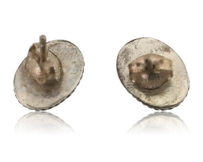 Navajo Earrings 925 Silver Natural Blue Turquoise Native American Artist C.80's