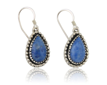 Navajo Earrings 925 Silver Blue Denim Lapis Artist Signed First Eagle C.80's