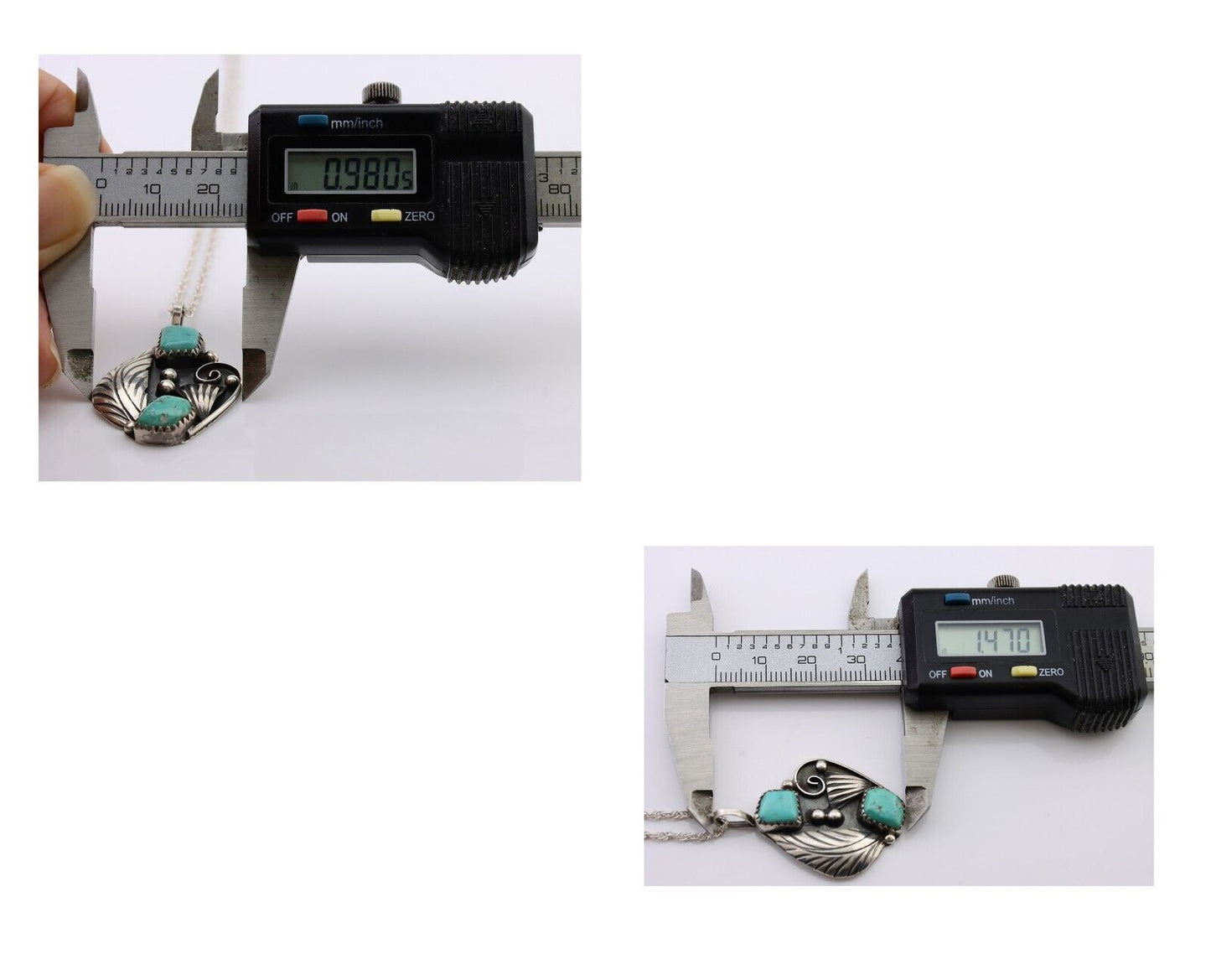 Navajo Turquoise Handmade Necklace 925 Silver Artist Signed PM C.80s