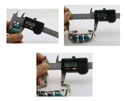 Navajo Bracelet 925 Silver Sleeping Beauty Turquoise Native American C.80's