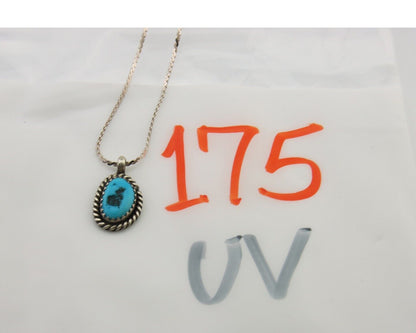 Navajo Necklace 925 Silver Natural Turquoise Artist Native American C.80's
