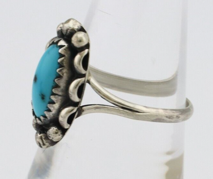Navajo Ring 925 Silver Turquoise Artist Signed SkyStone Creations C.80's