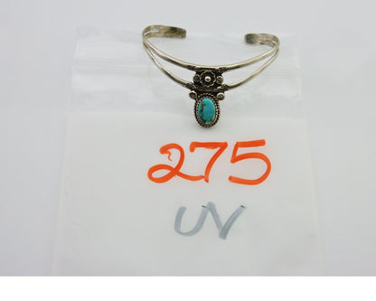 Navajo Cuff Bracelet 925 Silver Turquoise Cuff Native American Artist C.80's