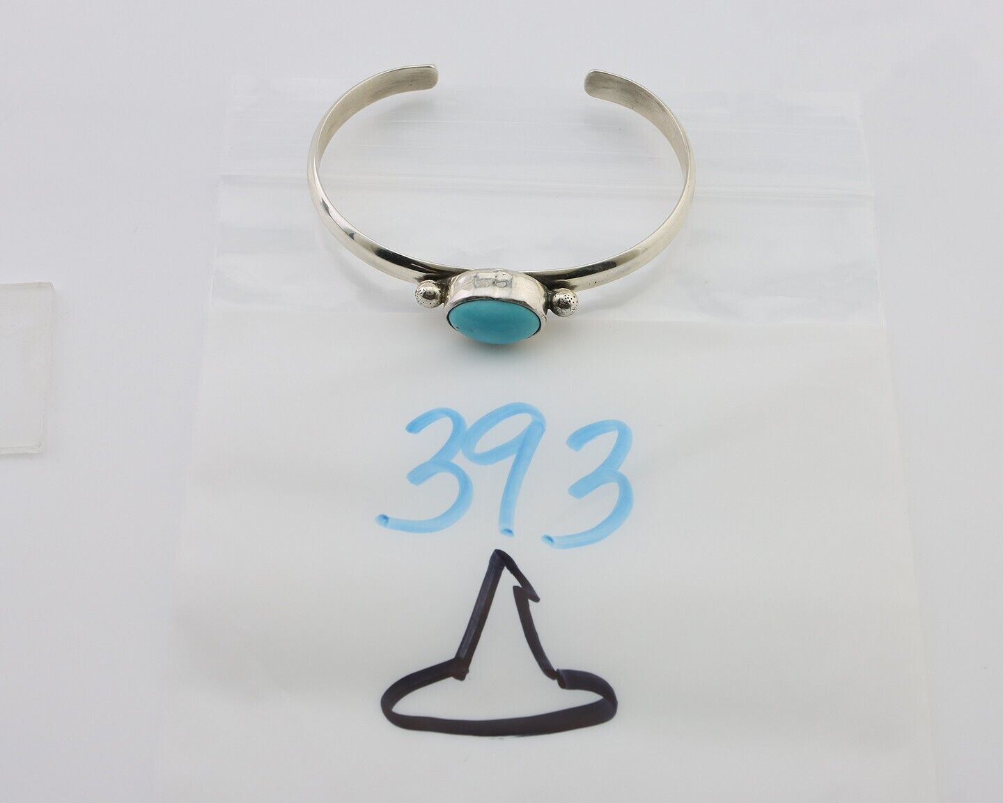 Navajo Cuff Bracelet 925 Silver Natural Blue Turquoise Native American C.80's