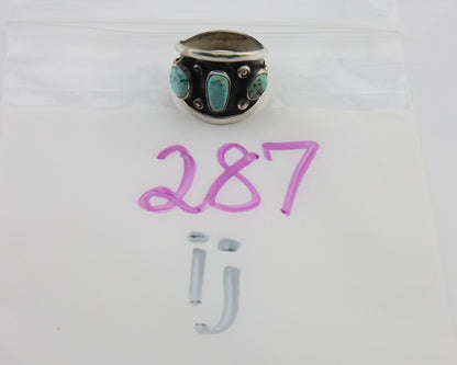 Navajo Handmade Ring 925 Silver Natural Turquoise Native Artist C.80's