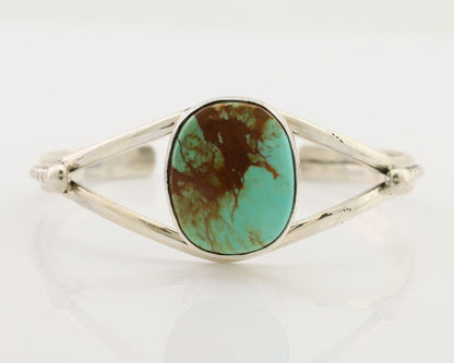 Navajo Cuff Bracelet 925 Silver Natural Blue Turquoise Artist Signed Gecko C.80s