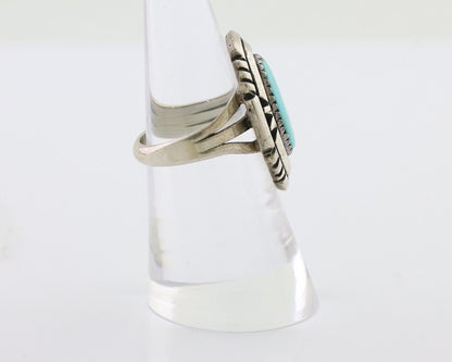 Navajo Ring 925 Silver Turquoise Signed William Denetdale Size 6.25 C.80's