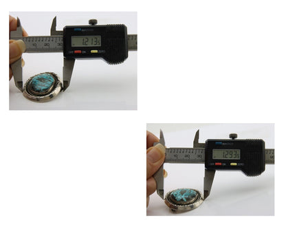 Navajo Pin 925 Silver Natural Blue Turquoise Artist Signed Hyson Craig C.80's