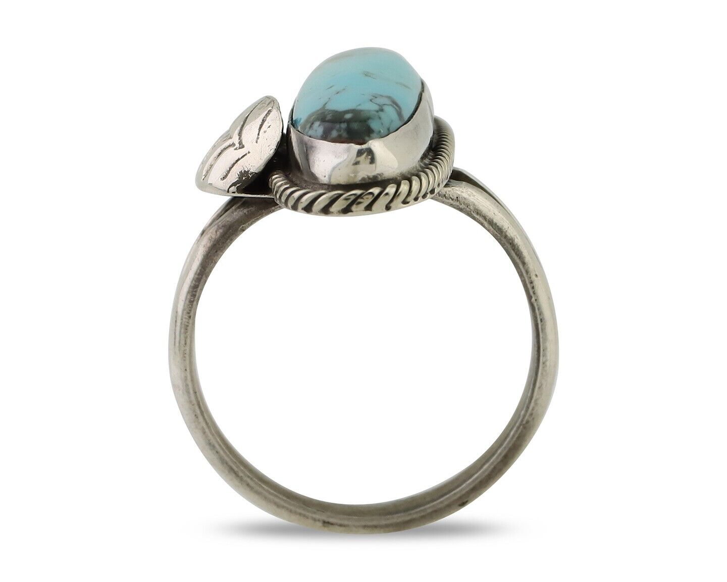 Navajo Handmade Ring 925 Silver Natural Turquoise Native American Artist C.80's