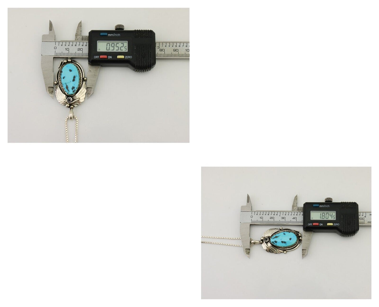 Navajo Necklace 925 Silver Sleeping Beauty Turquoise Signed Justin Morris C.90's