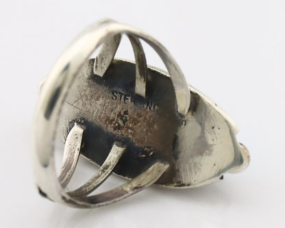 Navajo Ring .925 Silver Sleeping Beauty Turquoise Signed SkyStone Creations C80s