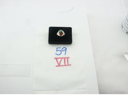 Vintage Navajo Ring 925 Sterling Silver Natural Gemstone Authentic Size 8.5