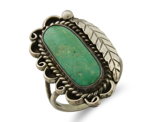 Navajo Ring .925 Sterling Blue Turquoise Artist Signed R Yazzie C.80's