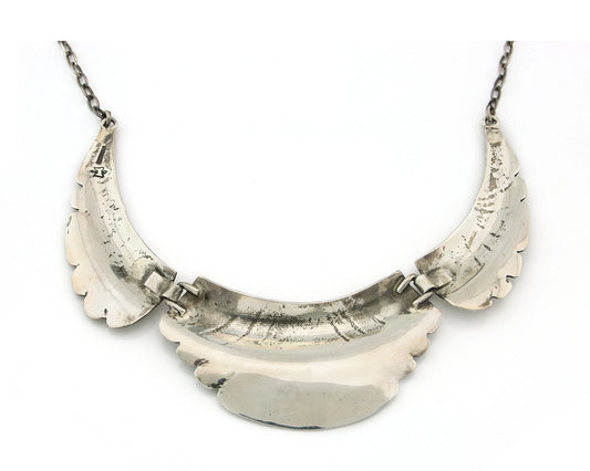 Navajo Necklace Sterling Silver Handmade Vintage Signed Montoya