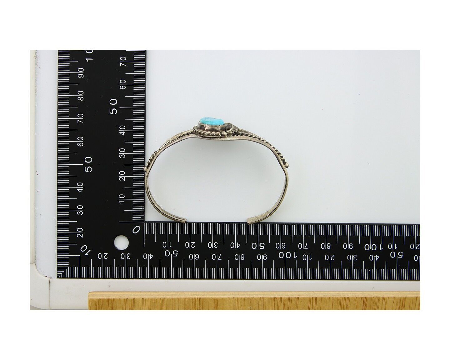 Navajo Bracelet 925 Silver Cuff Turquoise Handmade Native Artist C.80's