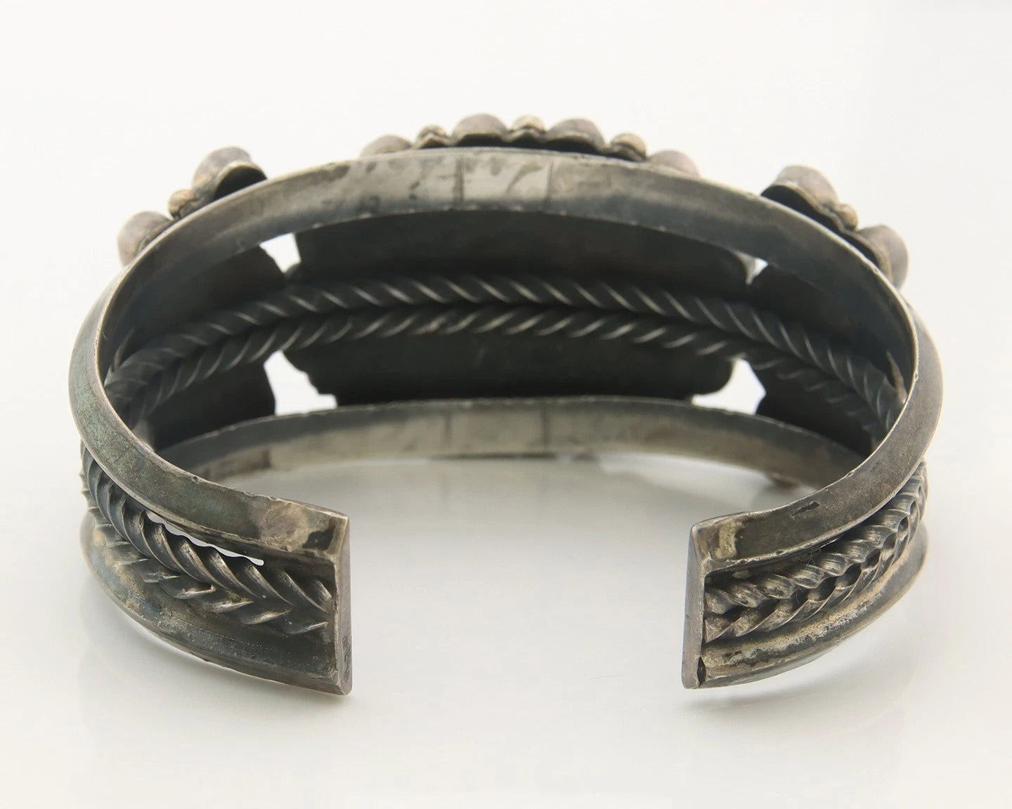 Navajo Cuff Bracelet Sterling Silver Natural Gemstone Vintage Handmade