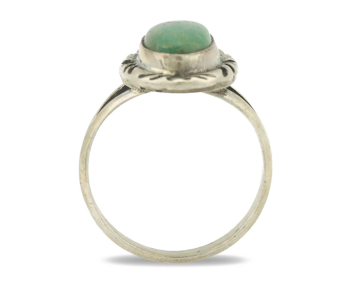 Navajo Ring .925 Silver Natural Turquoise Artist Signed Native American C.80's