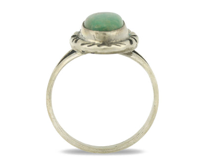 Navajo Ring .925 Silver Natural Turquoise Artist Signed Native American C.80's