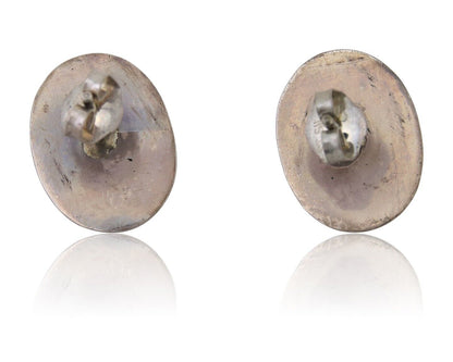 Navajo Handmade Earrings 925 Silver Natural Turquoise Native American Artist 80s