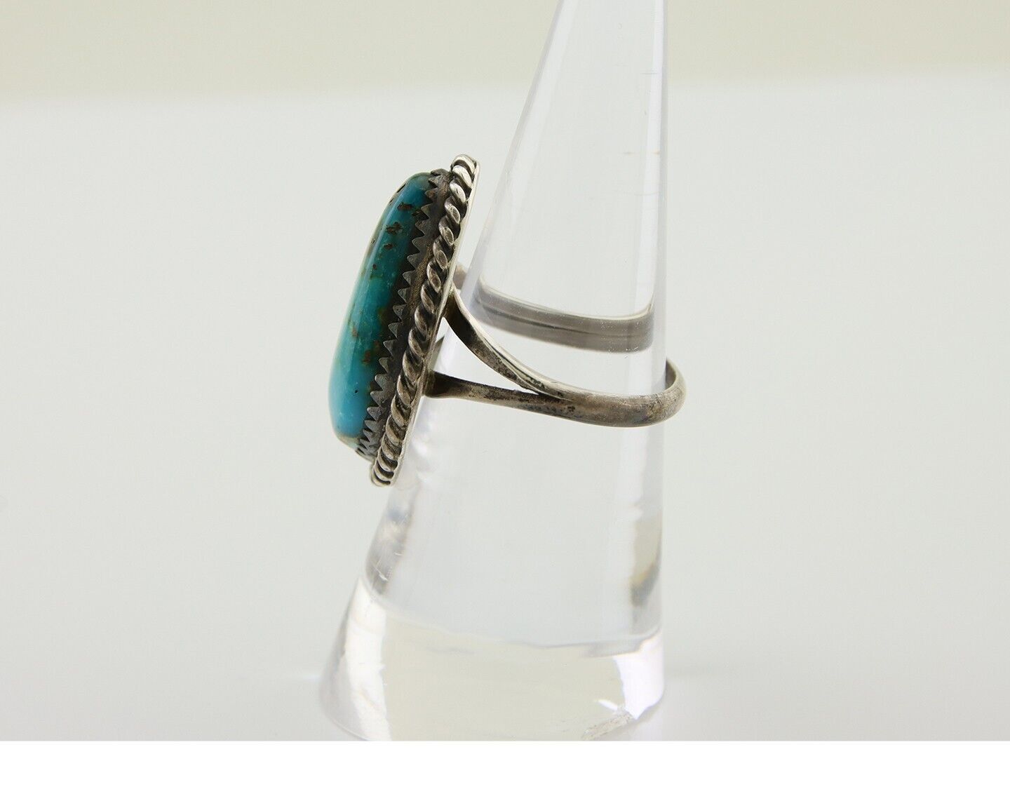 Navajo Ring 925 Silver Blue Turquoise Native American Artist C.80's