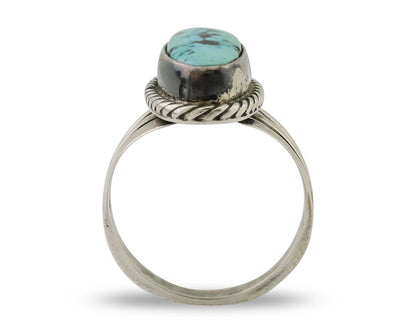 Navajo Ring 925 Silver Natural Turquoise Native American Artist C.80's