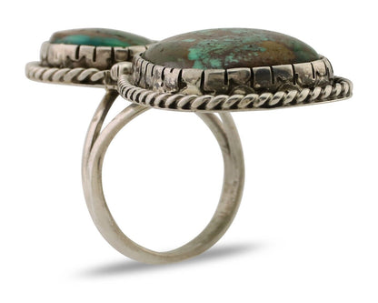Navajo Handmade Ring 925 Silver Natural Tuquoise Artist Signed B Yazzie C.80's