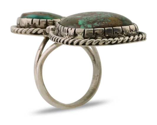 Navajo Handmade Ring 925 Silver Natural Tuquoise Artist Signed B Yazzie C.80's