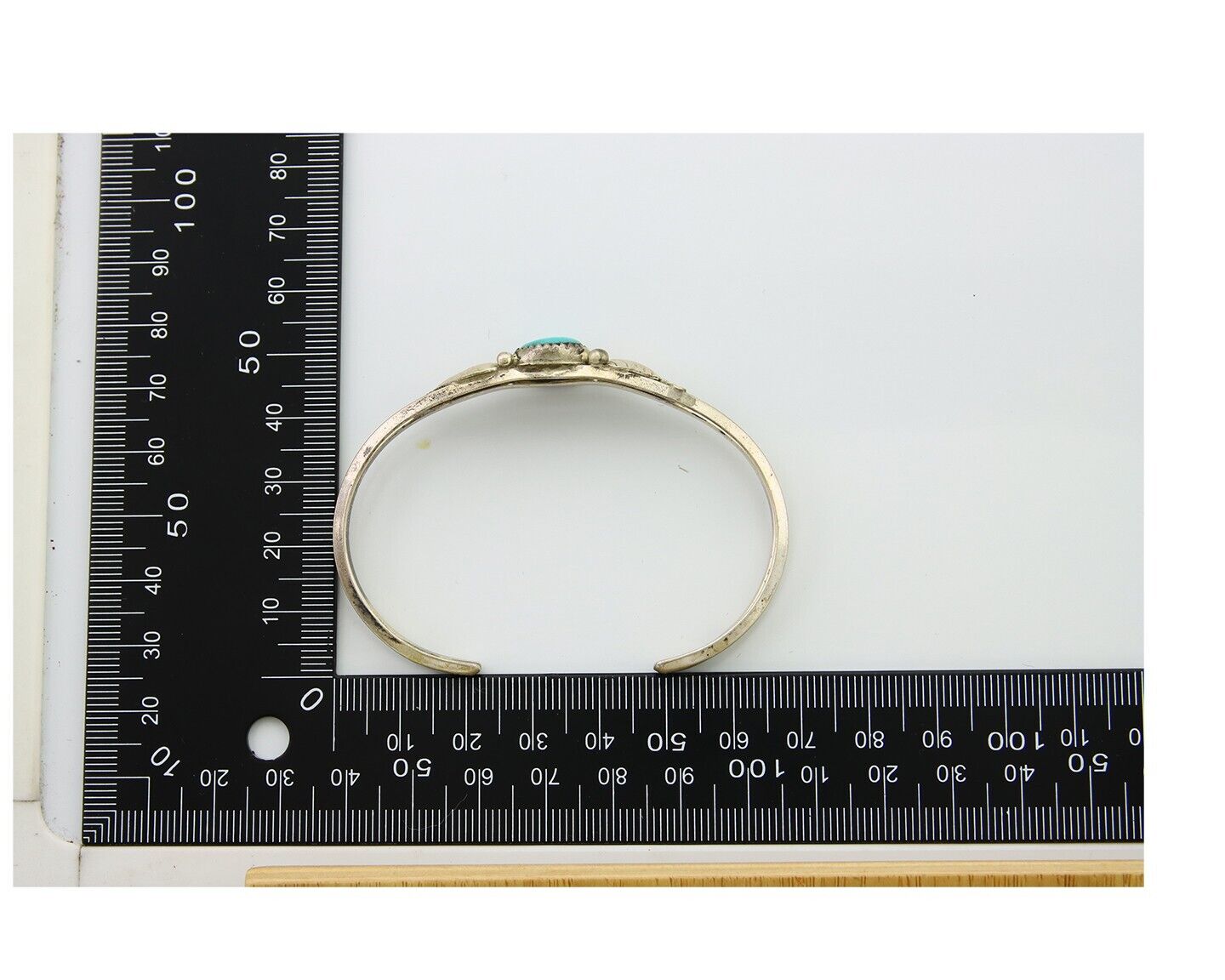 Navajo Cuff Bracelet 925 Silver Turquoise Artist Signed DB C.80's