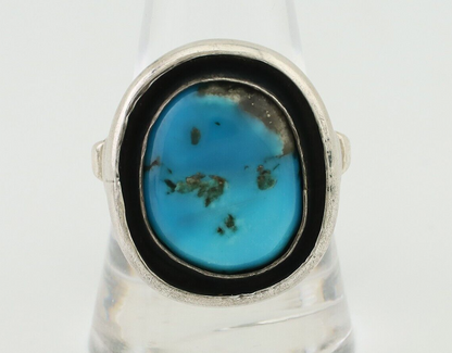 Navajo Ring 925 Silver Arizona Turquoise Signed M Montoya C.80's