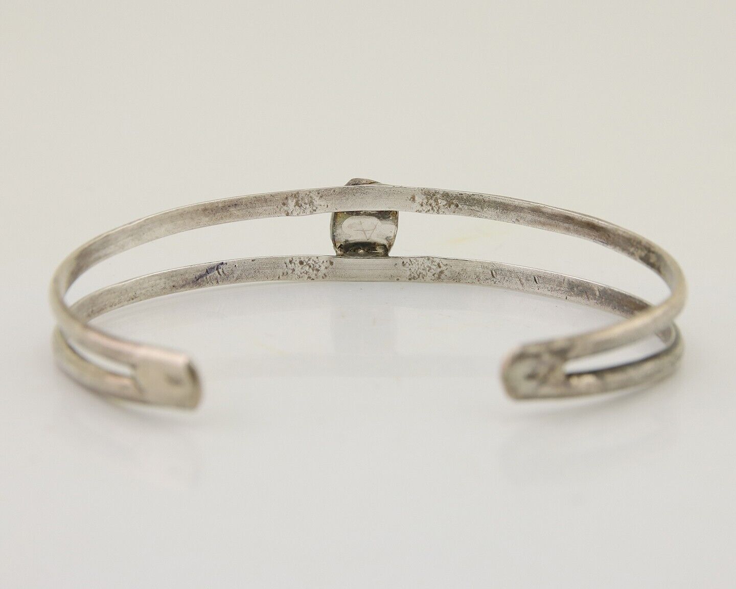 Navajo Hand Stamped Cuff Bracelet Turquoise 925 Silver Native American Artist