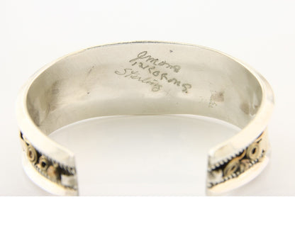 Navajo Bracelet 925 Silver & 12k Yellow Gold Filled Signed Justin Morris C.80's