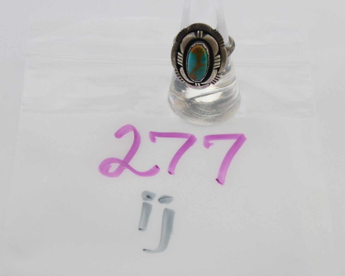 Navajo Ring 925 Silver Natural Turquoise Signed Leonard & Marian Nez C.80's