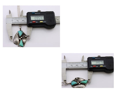 Navajo Turquoise Handmade Necklace 925 Silver Artist Signed PM C.80s