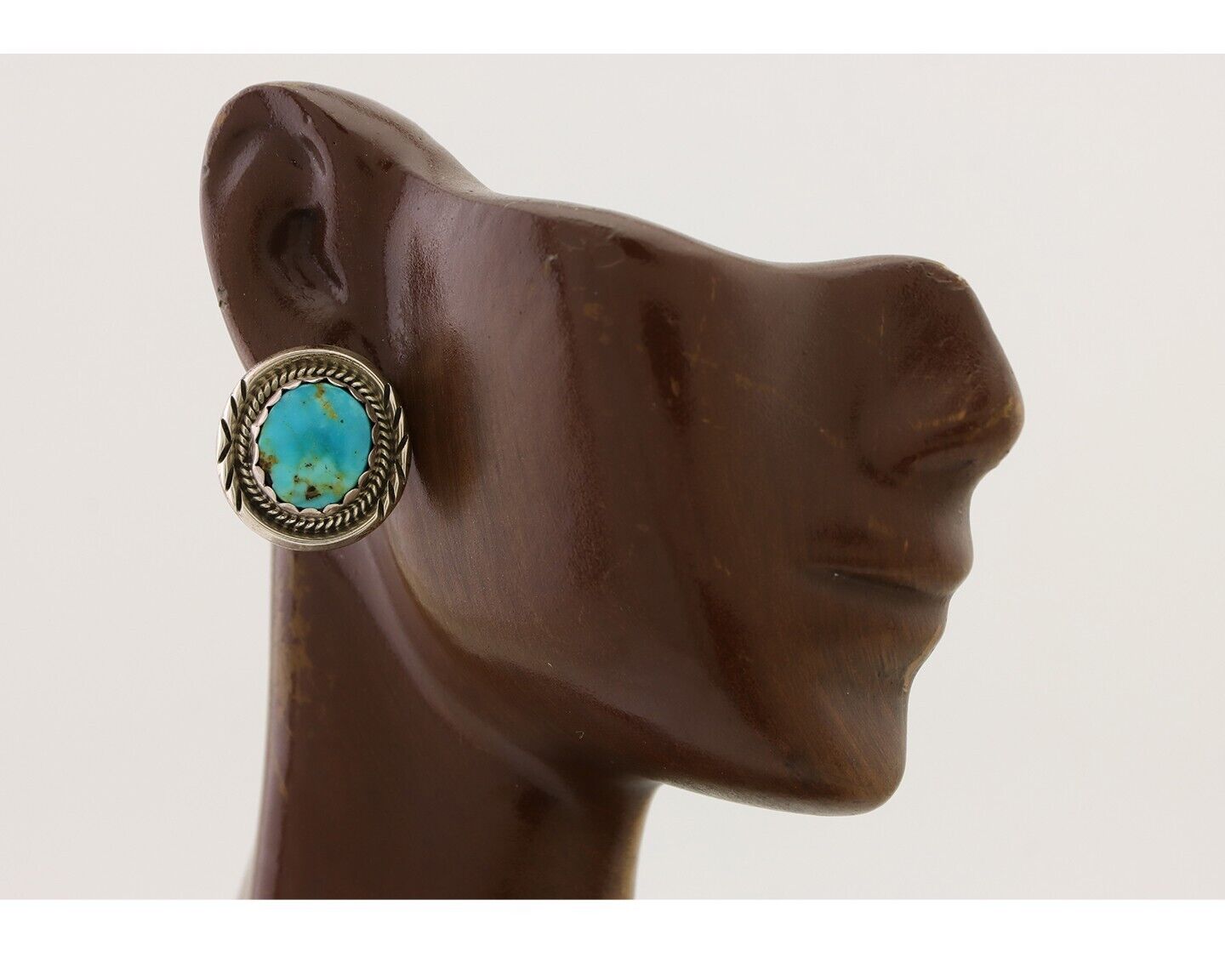 Navajo Earrings 925 Silver Natural Mined Turquoise Native American Artist C.80's