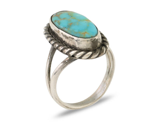 Navajo Handmade Ring 925 Silver Turquoise Native American Artist C.80's