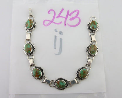 Navajo Bracelet 925 Silver Natural Blue Turquoise Native American Artist C.80's