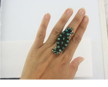 Navajo Ring Sterling Silver Authentic Vintage Turquoise Size 6.0
