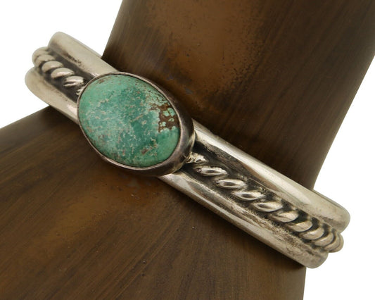 Navajo Natural Southwest Turquoise Bracelet 925 Silver Artist Native American