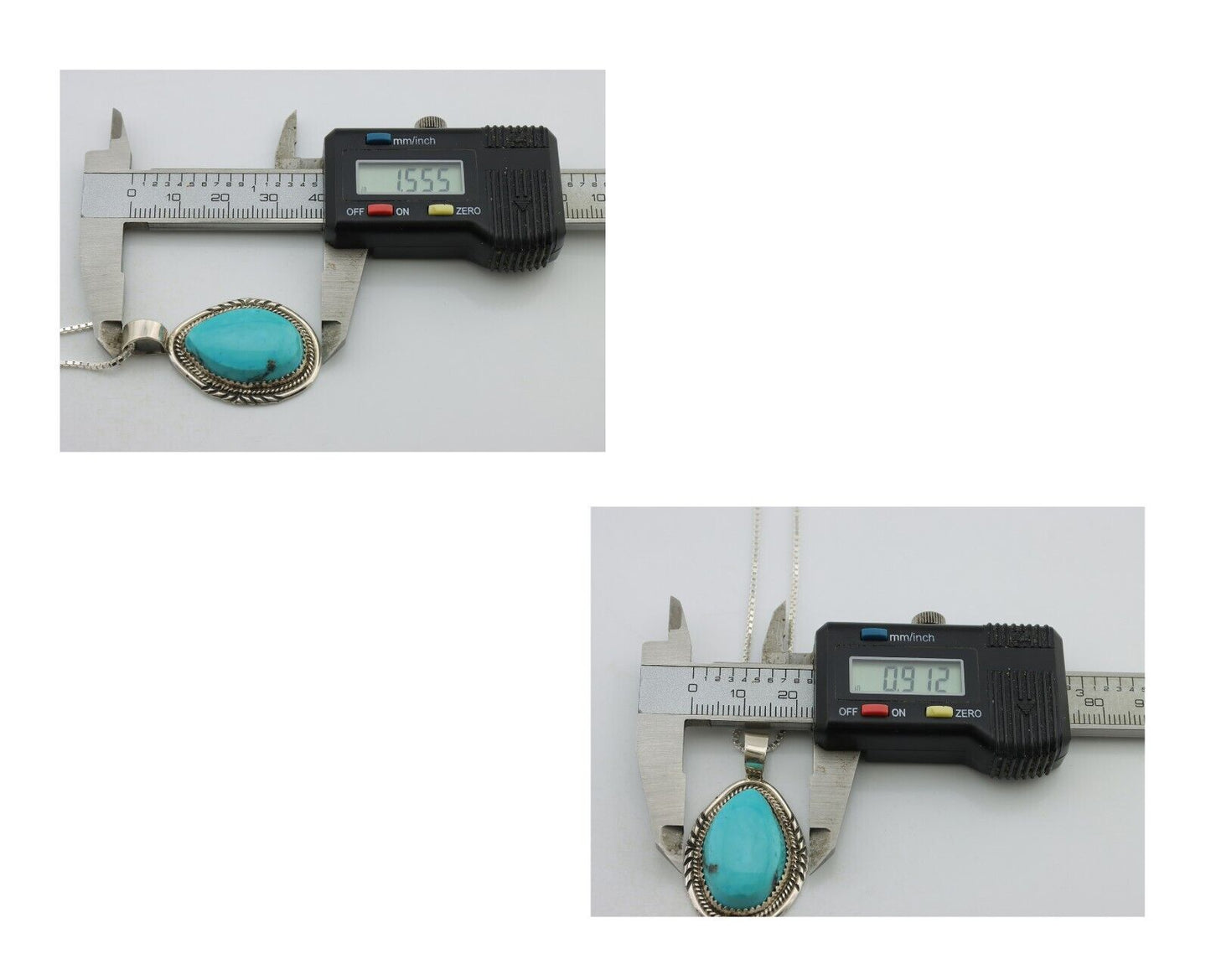 Navajo Necklace 925 Silver Kingman Turquoise Signed Anna Begay C.80's