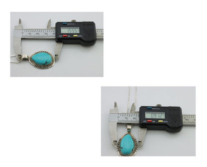 Navajo Necklace 925 Silver Kingman Turquoise Signed Anna Begay C.80's