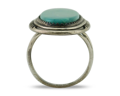 Navajo Ring 925 Silver Natural Turquoise Artist Signed William Denetdale C.80's