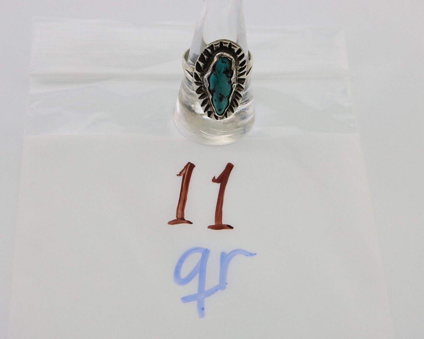 Navajo Handmade Ring 925 Silver Turquoise Native American Artist C.80's