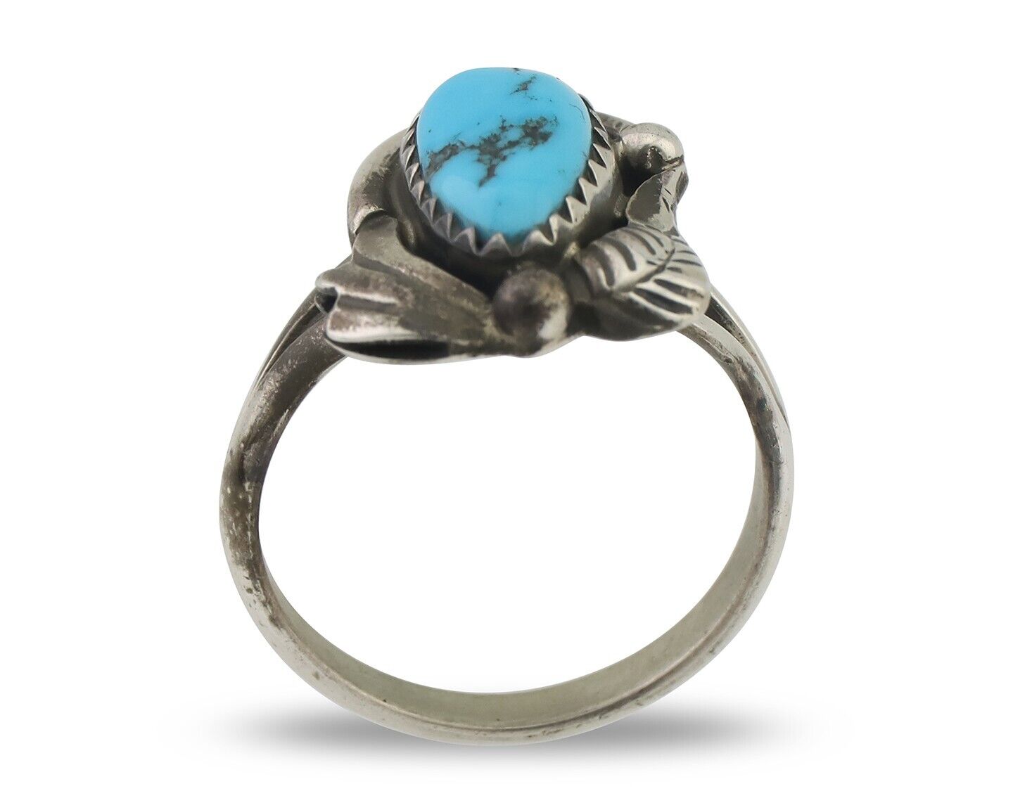 Navajo Ring 925 Silver Morenci Turquoise Native American Artist C.80's